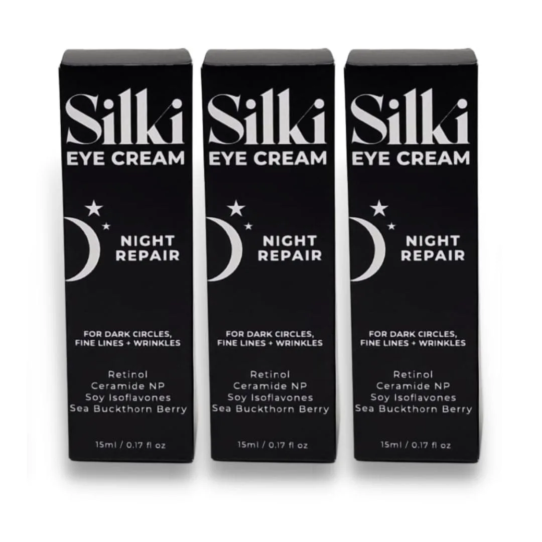 Row of custom printed cosmetic cartons for an eye cream range