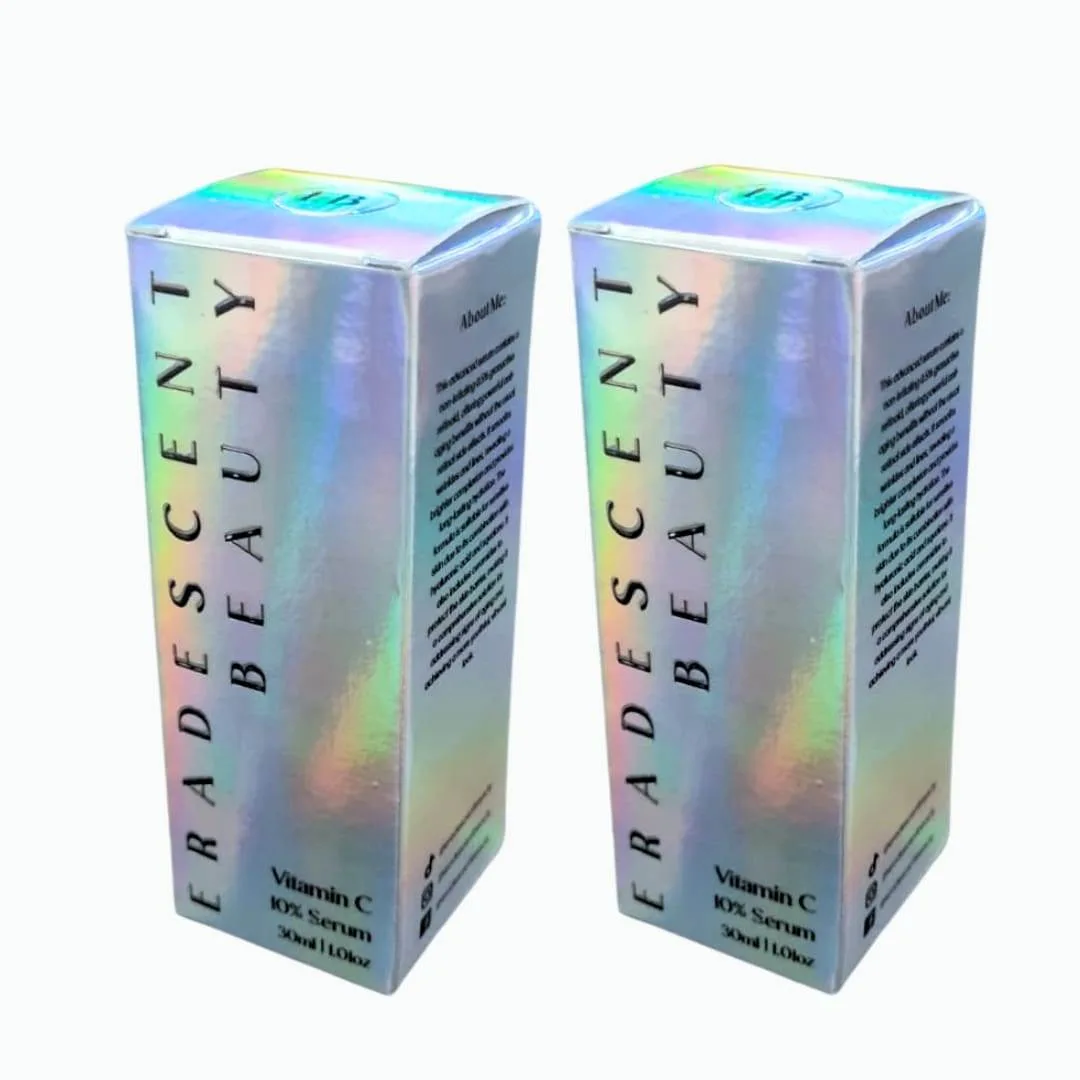 Holographic finish custom printed beauty product cartons