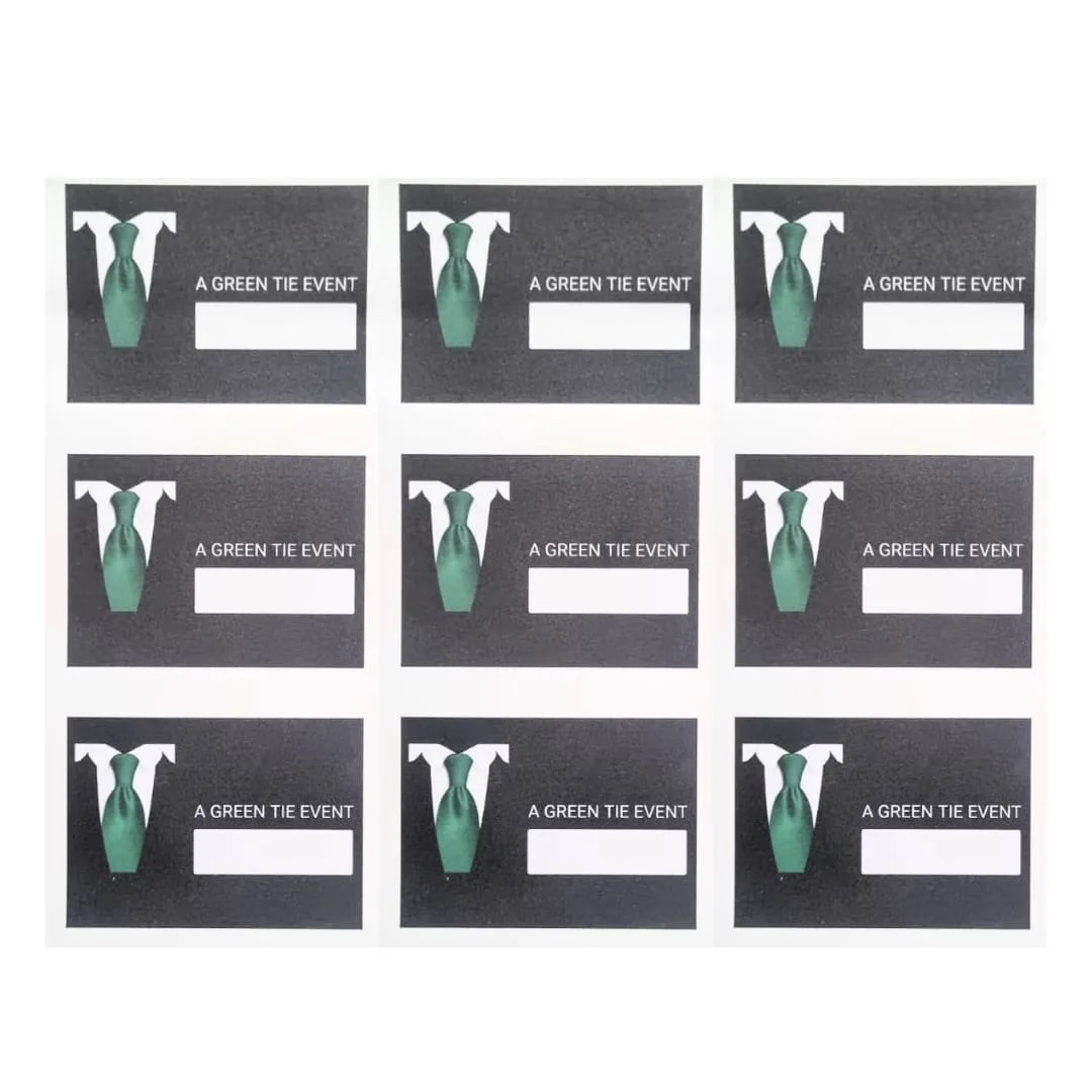 Sheet of rectangular custom printed stickers