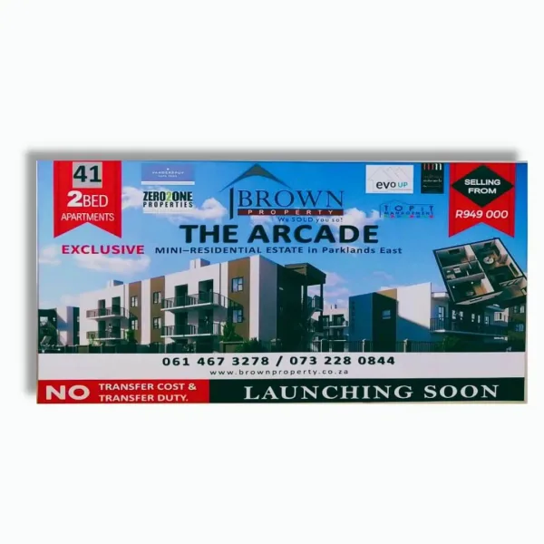 Full colour UV printed Chromadek property development sign board