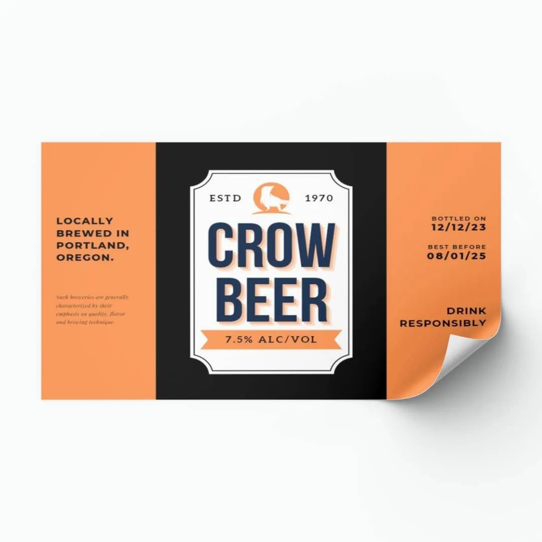 Custom printed product label stickers