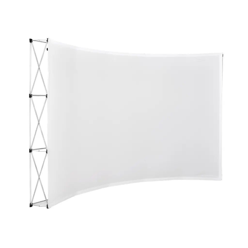 Blank curved banner wall