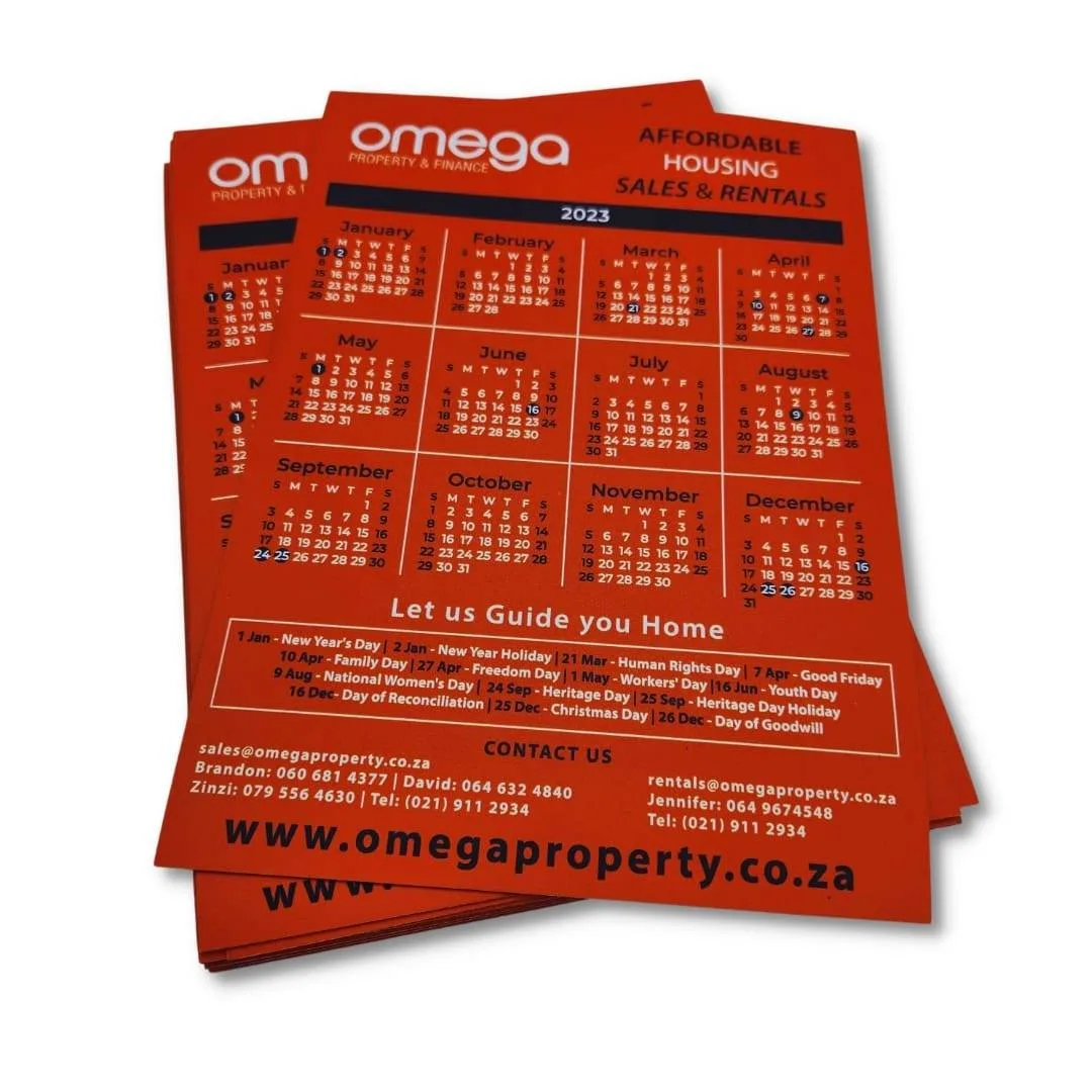 Custom printed calendar fridge magnets
