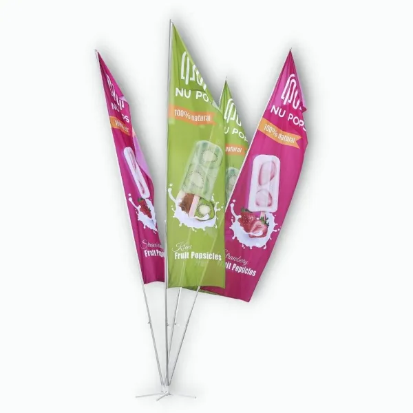 Custom printed outdoor flags on a flag fountain