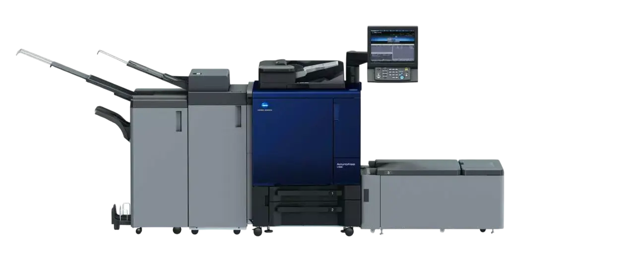 Konica C3080 digital press used for small format digital printing