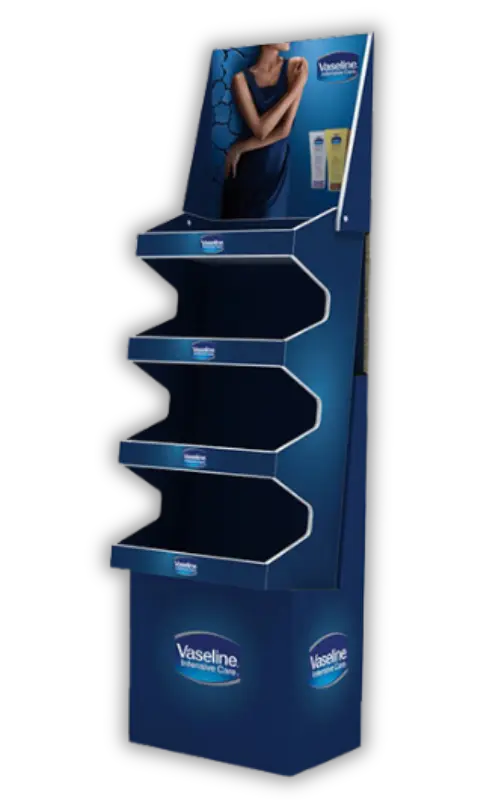 Eco-friendly Xanita board custom point of sale display stand with shelves