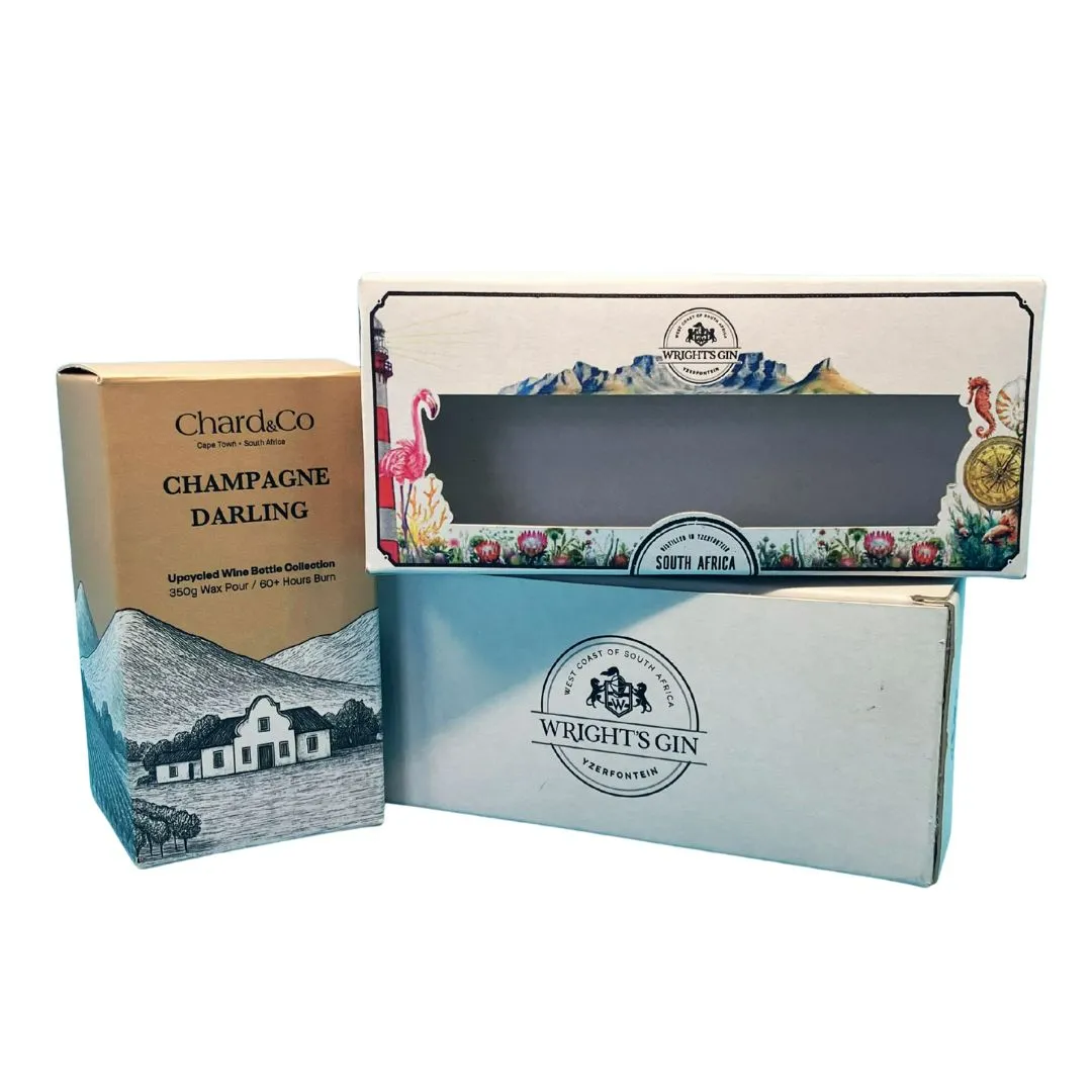 Custom printed paperboard gift boxes with a die cut window