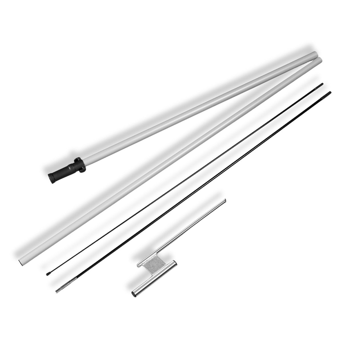 Lightweight pole set and ground spike for Branded Sharkfin Banners