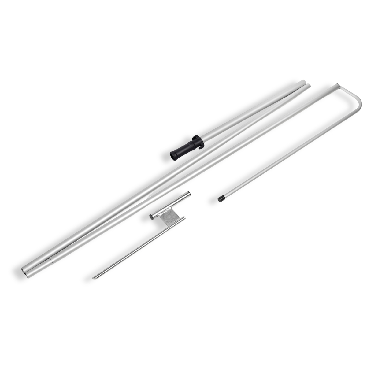 Heavy-duty pole system and ground spike for Branded Telescopic Banners