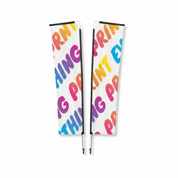 Custom printed branded telescopic banners on poles and ground spikes