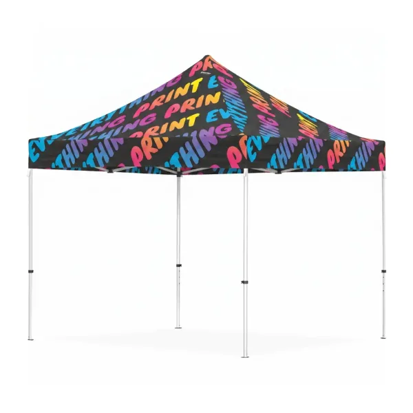 Custom printed branded gazebo canopy on a folding frame