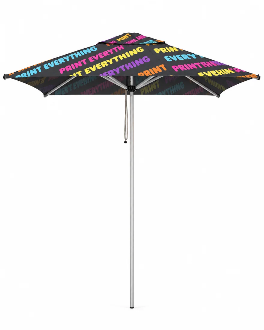 Premium 2m x 2m square parasol with a printed canopy