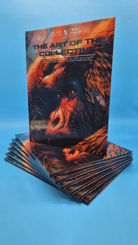Printed hard cover books stacked after binding