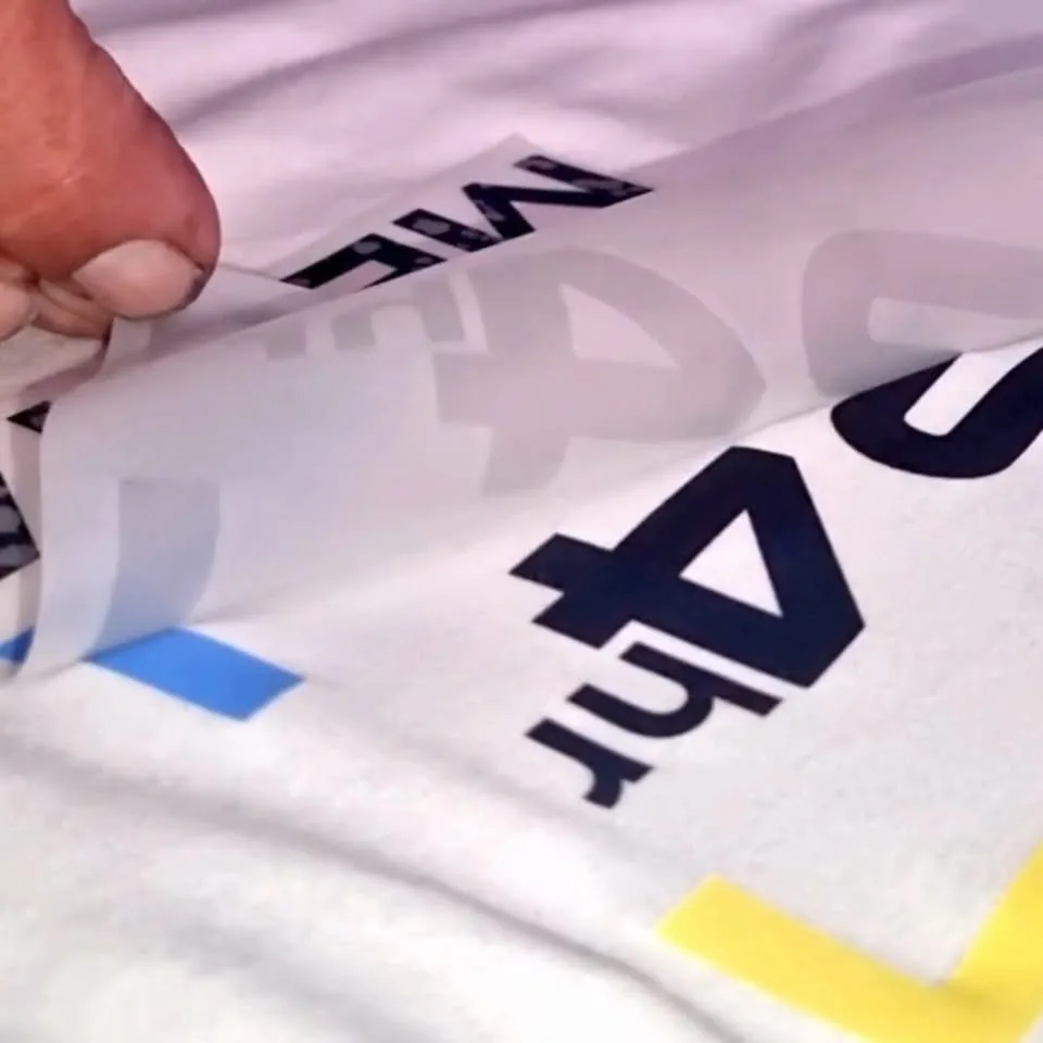 A custom t-shirt being pressed