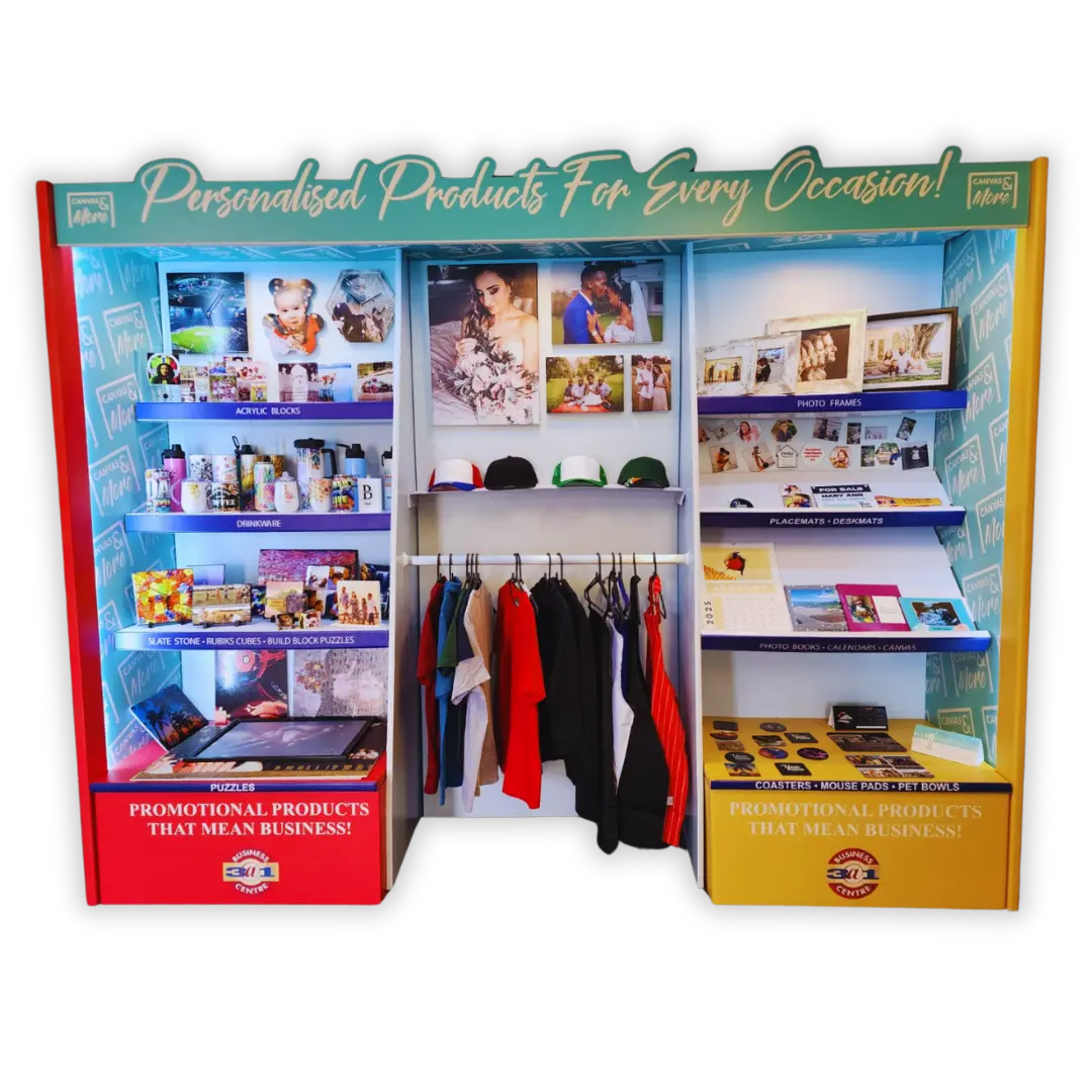 Canvas and More custom point of sale build shelf structure