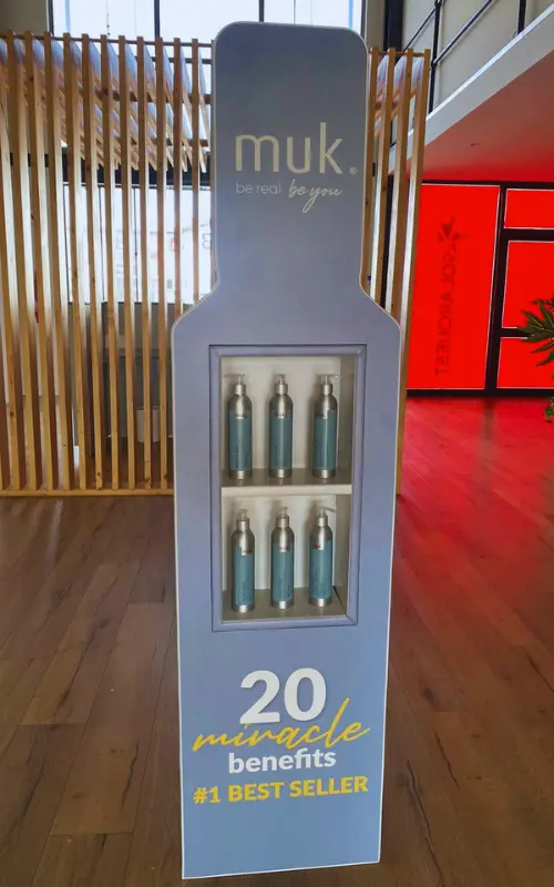 Muk Haircare custom point of sale build standing shelf