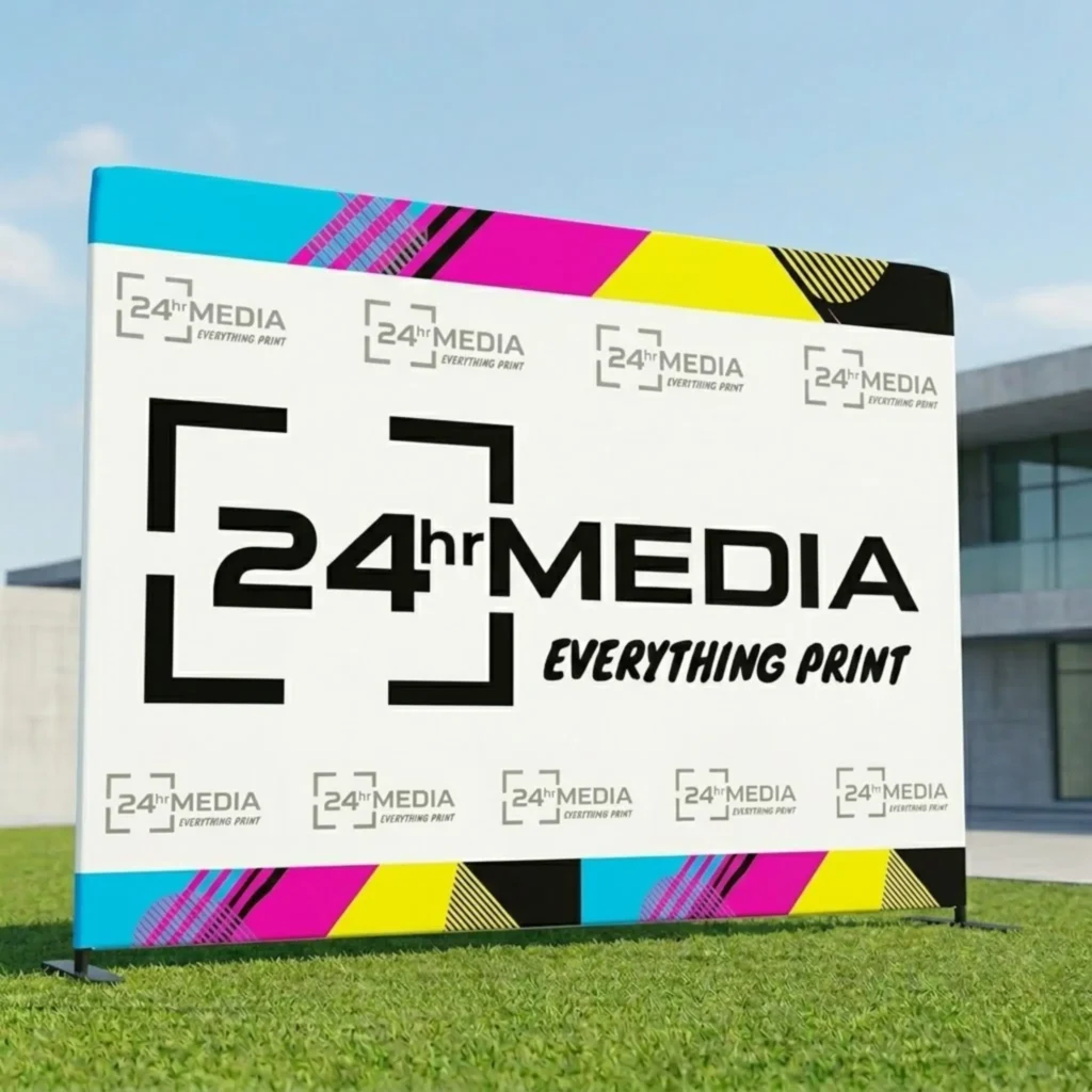 Fabric branding banner wall backdrop display
