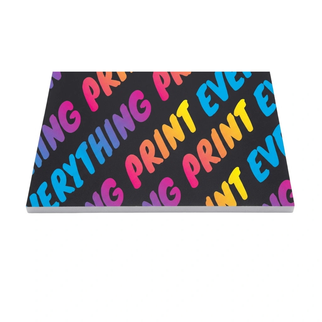 Premium custom printed foam board sign featuring vibrant multi-coloured 24hrMedia branding with a smooth matte finish.