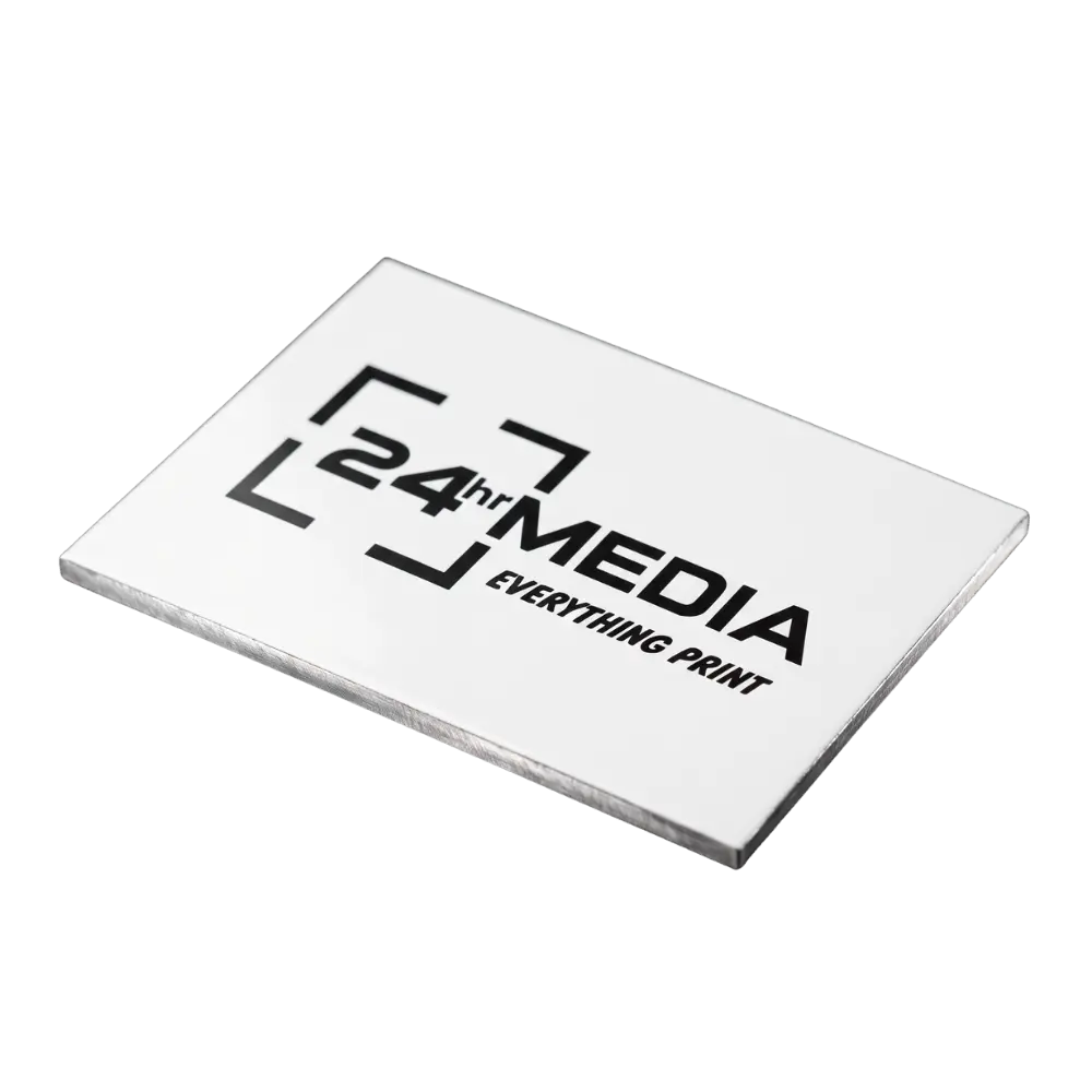Rigid Chromadek steel sign board swatch for durable outdoor signage by 24hrMedia Cape Town