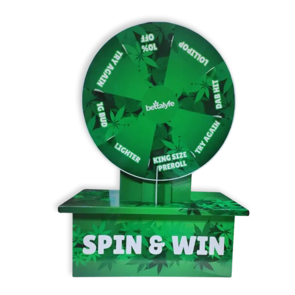 Green custom desktop promotional spinning wheel